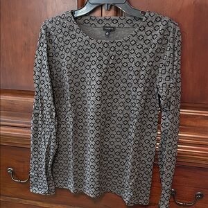 Talbots Black and Gray Floral Long Sleeve Top
Size Small.
